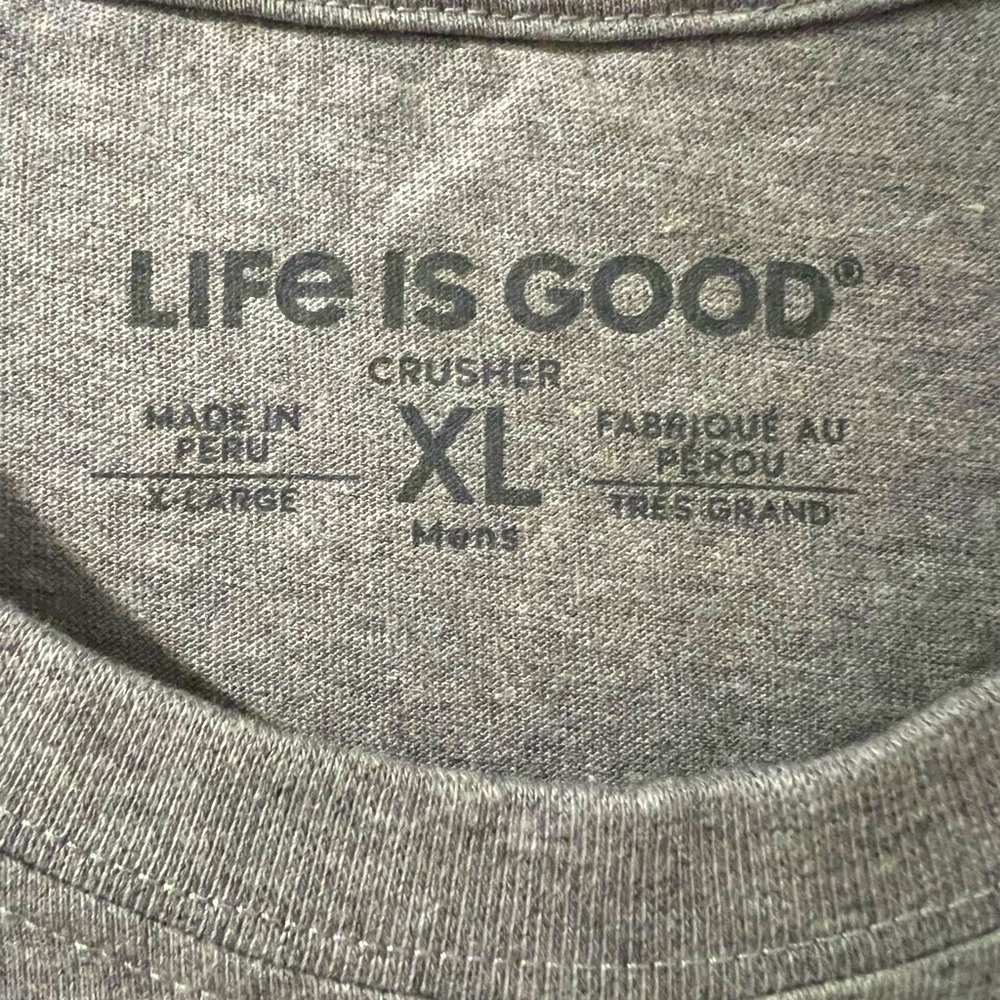 Life is Good Flag Cruiser Tee Heather Gray SZ. XL MSRP: $29.50 *NWT - Picture 2 of 6